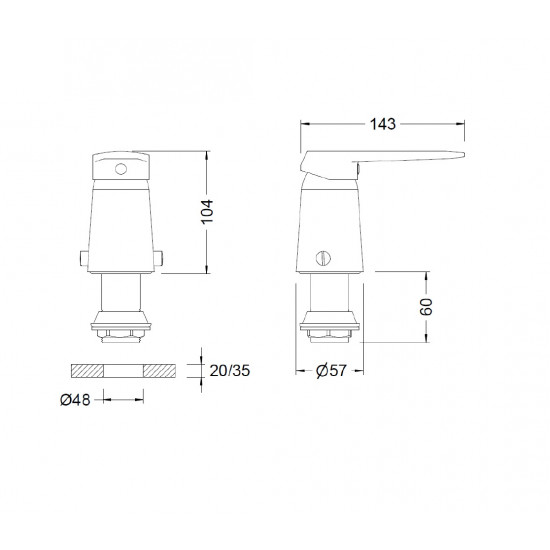 GRIFERIA MONOCOMANDO KODE BIDET AMER C/TRANSFERENCIA KODE GENEBRE (002 62142 31 45 66)