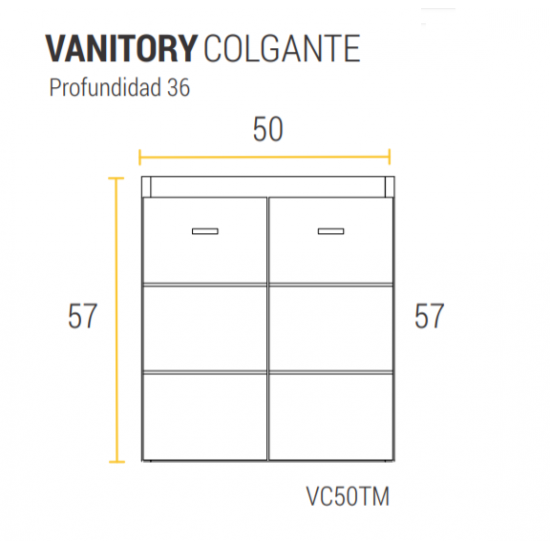 SCHNEIDER TERRA MATRIX VANITORY COLGANTE 50x57x36cm WENGUE