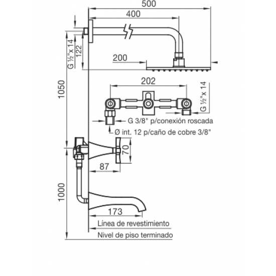 GRIFERIA URBANO LEVER DUCHA EMB. C/TRANSFERENCIA FV CROMO (0103/H3L)