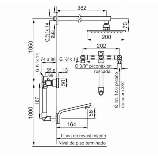 GRIFERIA CHALTEN DUCHA DE EMBUTIR C/TRANSFERENCIA CROMO FV ( 0103/H4 )