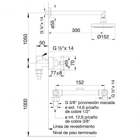 GRIFERIA MALENA FV DUCHA SIN TRANSFERENCIA CROMO ( 109/16 )