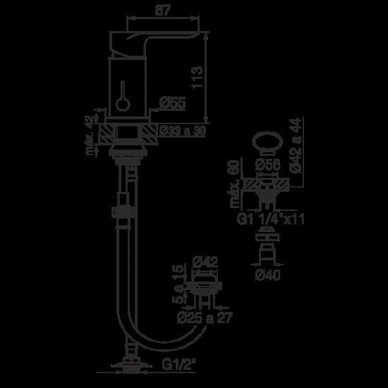 COTY MONOCOMANDO BIDET FV CROMO ( 0189/D9 )