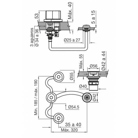 GRIFERIA RADAL BIDET FV CROMO  ( 0295/C7 )