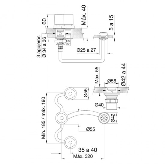 GRIFERIA OBERA BIDET CROMO FV ( 0295/G5 )