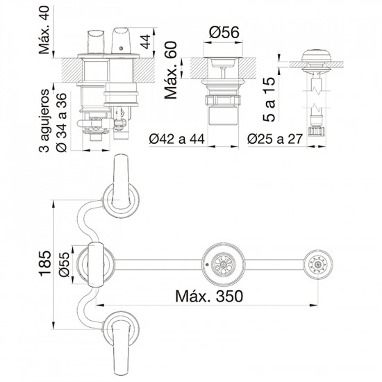 GRIFERIA EPUYEN BIDET CROMO FV ( 0295/L2 )