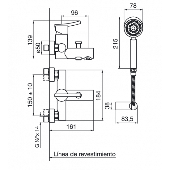 GRIFERIA MONOCOMANDO LIBBY DUCHA EXTERIOR C/TRANSFERENCIA FV CR (0310/39)