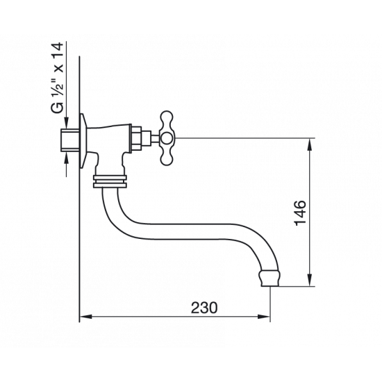 CANILLA FV COCINA PARED PICO MOVIL ( 0420 )