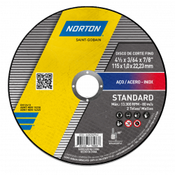 DISCO DE CORTE STANDARD 115x1.0x22.23 NORTON SAINT GOBAIN ( ACEROS/METALES )