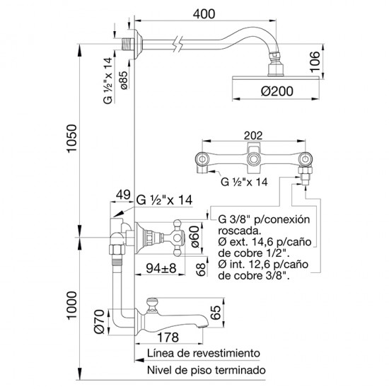 GRIFERIA VERMONT DUCHA EMB. C/TRANS CROMO FV ( 103/83 )