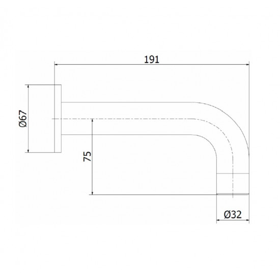 GRIFERIA CAÑO PARED 32mm TAU 2 CROMO GENEBRE (002166845)