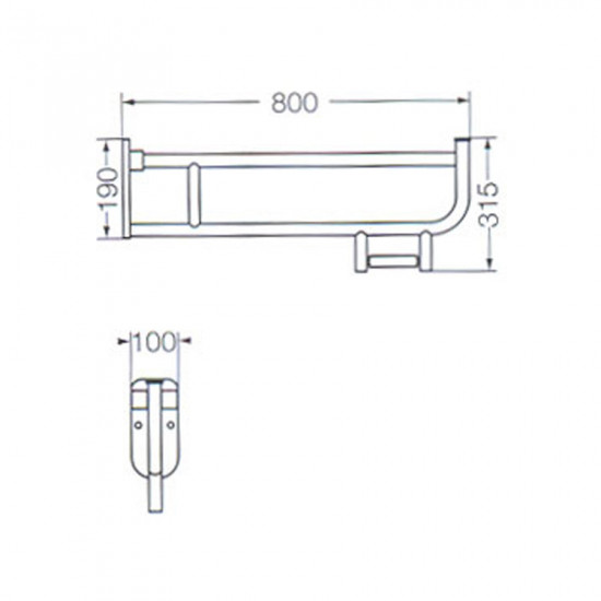 ESPACIO BARRAL 80cm. REBATIBLE c/portarollo DISCAPACITADOS ( VTEPA)