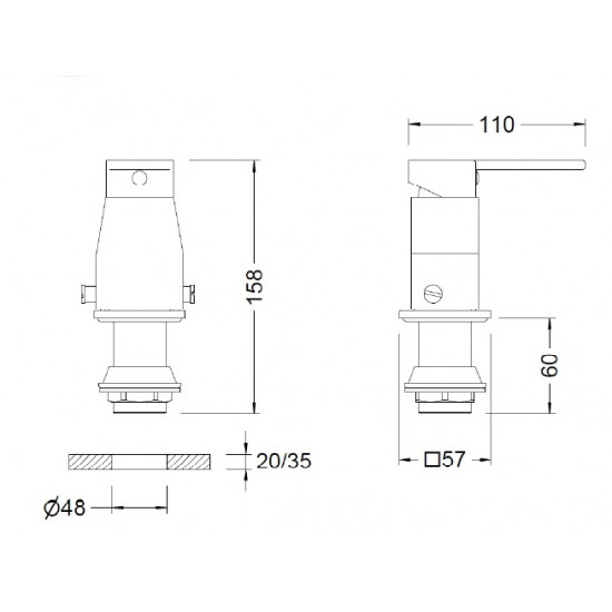 GRIFERIA MONOCOMANDO KENJO BIDET C/TRANSFERENCIA GENEBRE ( 63142 26 45 66 )