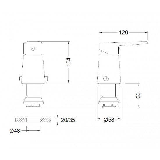 GRIFERIA MONOCOMANDO BIDET CR KLIP GENEBRE (64142 16 45 66)