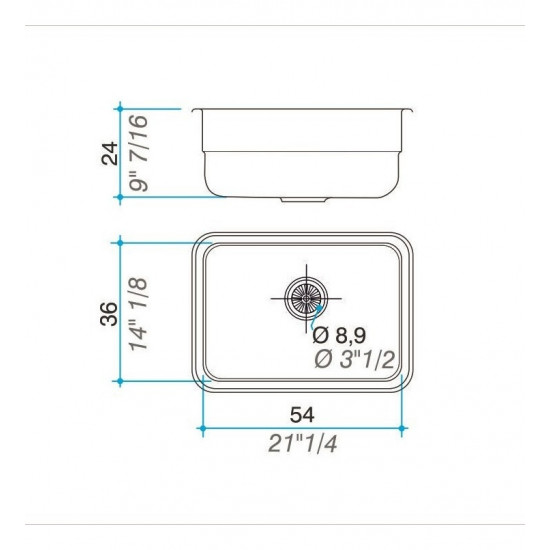 JOHNSON PILETA ACERO 304 SIMPLE E54 (54x36x24)