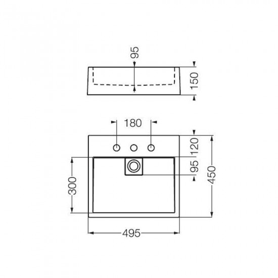 QUBIC LAVATORIO 3 agujeros  ( LWR3F )
