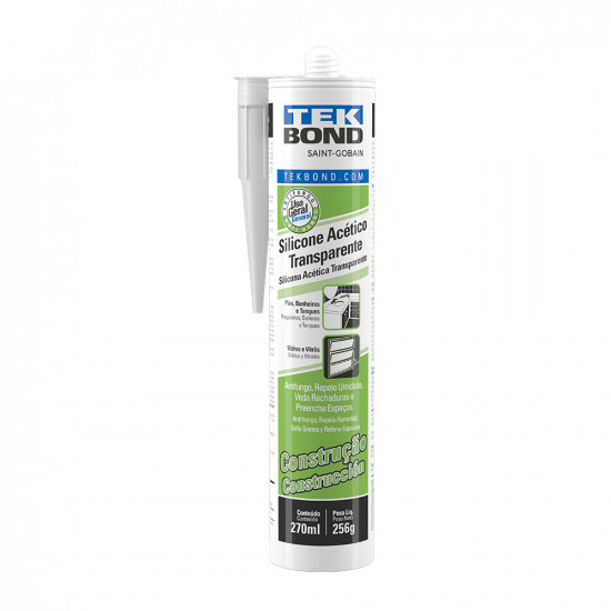 SILICONA ACETICA 270ML/256G TRANSPARENTE TEKBOND SAINT GOBAIN