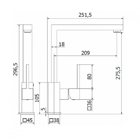 GRIFERIA MONOCOMANDO MESADA COCINA KENJO (002 FRK63400)