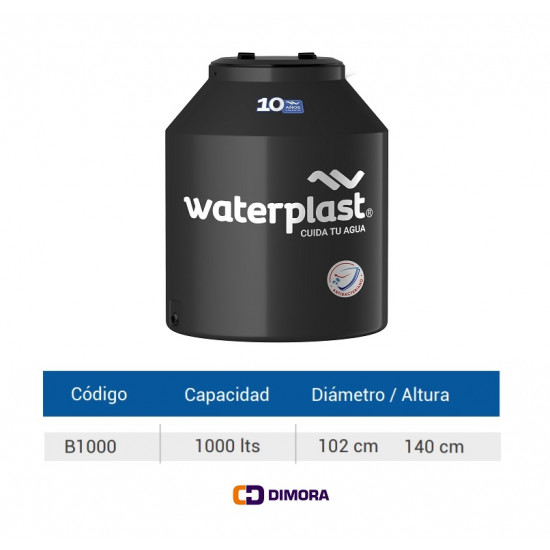 TANQUE CLASICO BICAPA 1000 LTS. WATERPLAST 