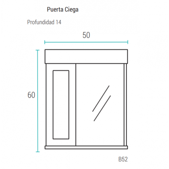 SCHNEIDER ESPEJO BIANCA blanco 50x60x14cm 1 puerta ciega izquierda