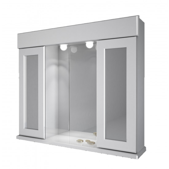 SCHNEIDER ESPEJO BIANCA blanco 70x60x14cm 2 puertas vidrio