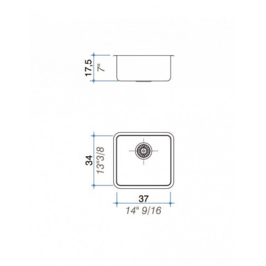 JOHNSON PILETA ACERO 304 SIMPLE Q37 (37X34X17.5cm)