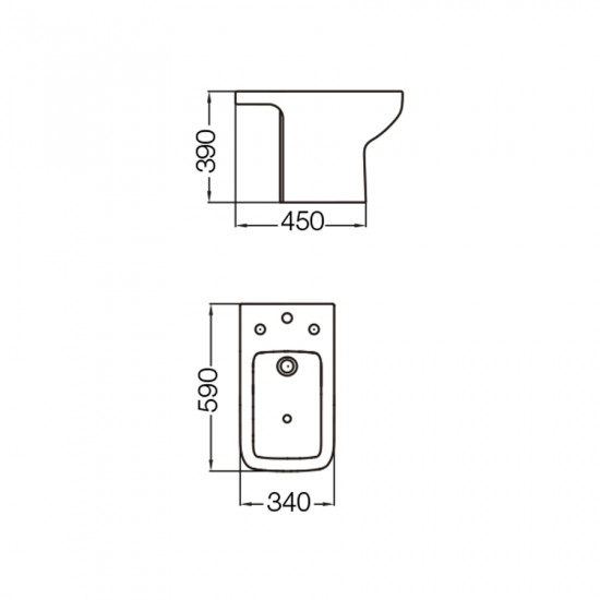 TRENTO BIDET 3 AGUJEROS FERRUM ( BEL3J )