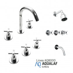 COMBO BAÑO GRIFERIA AQ8000 AQUALAF CROMO