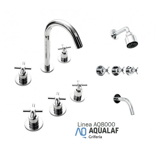 COMBO BAÑO GRIFERIA AQ8000 AQUALAF CROMO