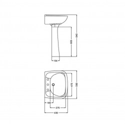 COMBO LAVATORIO ANDINA (columna + lavatorio)