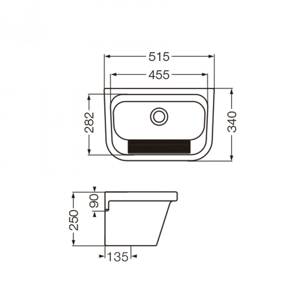 FERRUM PILETA LAVADERO Con FREGADERO 515x330 (PLK B)