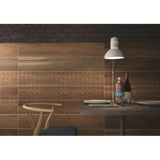 PORCELANATO 15X60 MARRONE LEGNO (1.08m2xCAJA) Or:Indo