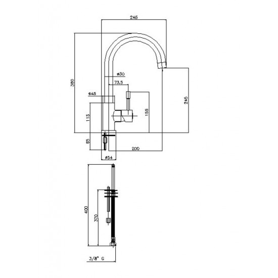 GRIFERIA MONOCOMANDO MESADA INOX CAÑO CISNE (002 65203 18 60 66)