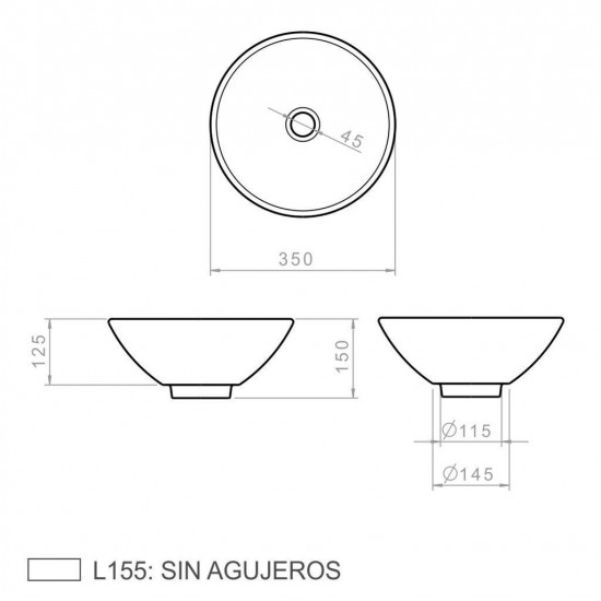 BACHA DECA REDONDA APOYO  ( L155 )