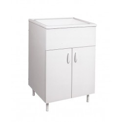 AMUBE TRENTO MUEBLE para LAVADERO BLANCO 57x46.5x83cm C/MESADA ACRILICO ( PARA ARMAR )