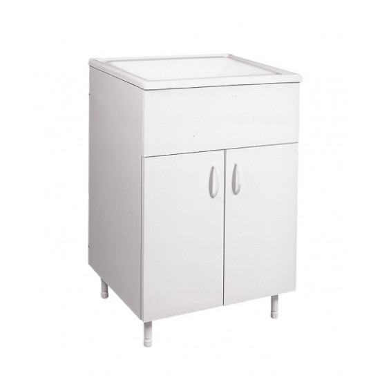 AMUBE TRENTO MUEBLE para LAVADERO BLANCO 57x46.5x83cm C/MESADA ACRILICO ( PARA ARMAR )