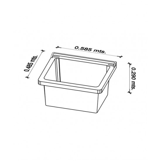 AMUBE TRENTO MUEBLE para LAVADERO BLANCO 57x46.5x83cm C/MESADA ACRILICO ( PARA ARMAR )