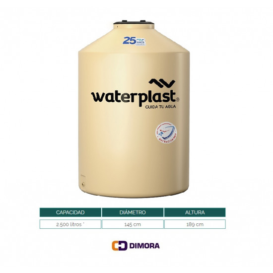 TANQUE VERTICAL  TRICAPA 2500 LTS. WATERPLAST 