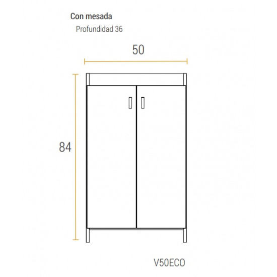 SCHNEIDER VANITORY ECO 50 MELAMINA BLANCO 