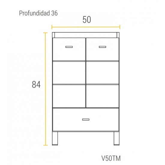 SCHNEIDER VANITORY 50cm TERRA MATRIX BLANCO 