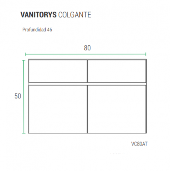 SCHNEIDER ATENAS VANITORY COLGANTE 80x50x46cm MELAMINA WENGUE