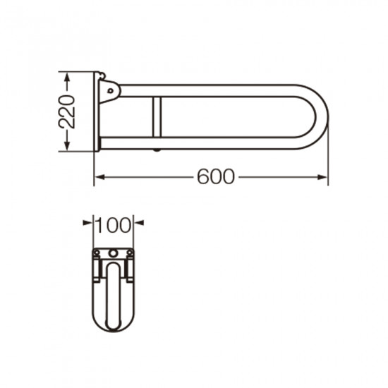 ESPACIO BARRAL 60cm. REBATIBLE FERRUM DISCAPACITADOS ( VTEB B)