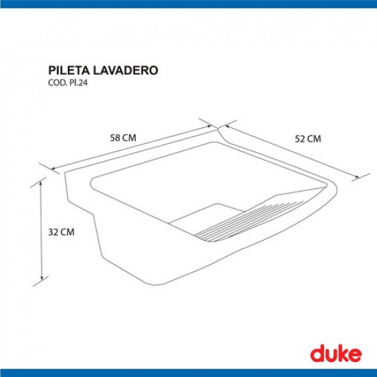 PILETA LAVADERO DUKE 24 LTS ( PI.24 )