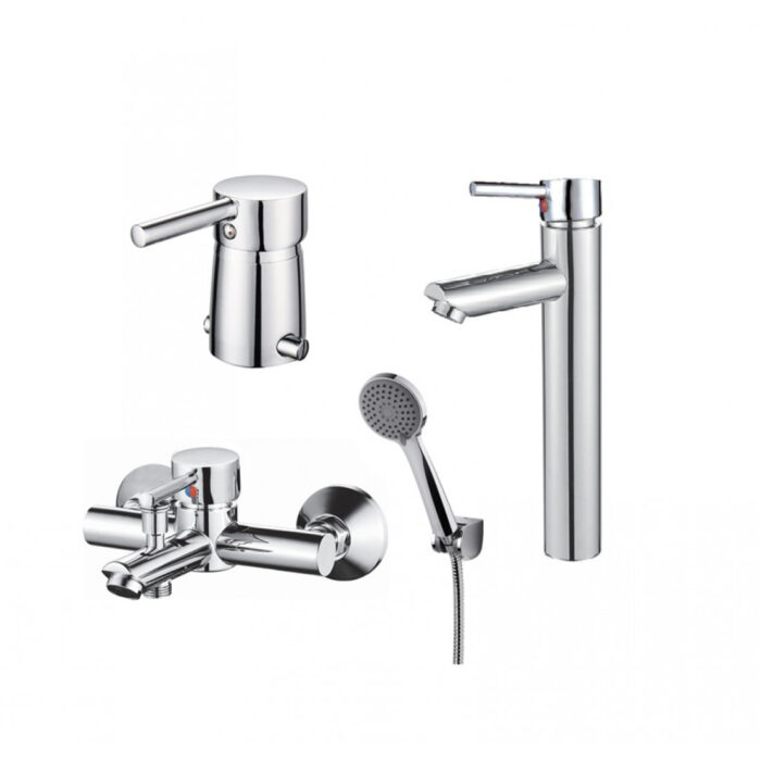Combo Baño Completo Grifería Monocomando Cd Cromo - Imagen 1