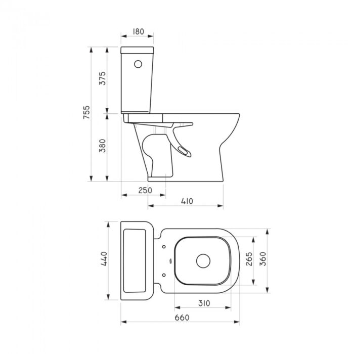 C011_B Combo Baño Linea Bari Ferrum (Inodoro + Depósito + Asiento) - Imagen 2