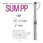 BOMBA SUMERGIBLE  P/POZO 1HP PLUVIUS ( 2344 )