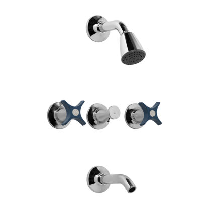 PETALO DUCHA EMB. C/TRANSF. AZUL/CROMO FV ( 0103/M3-AC )