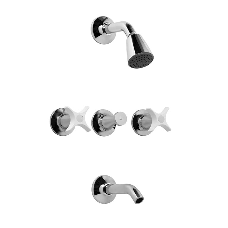 PETALO DUCHA EMB. C/TRANSF. BLANCO/CROMO FV ( 0103/M3-BC )