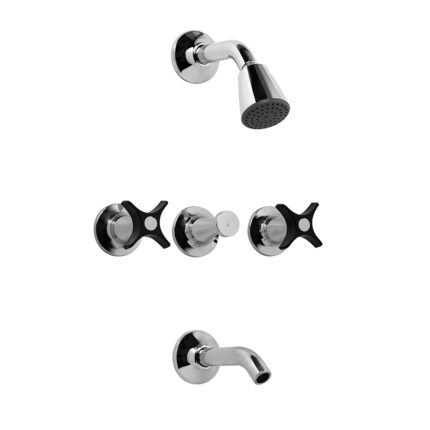 PETALO DUCHA EMB. C/TRANSF. NEGRO/CROMO FV ( 0103/M3-NC )