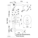 ARIZONA MONOCOMANDO DUCHA EMBUTIR C/TRANSF FV CROMO (106/B1)