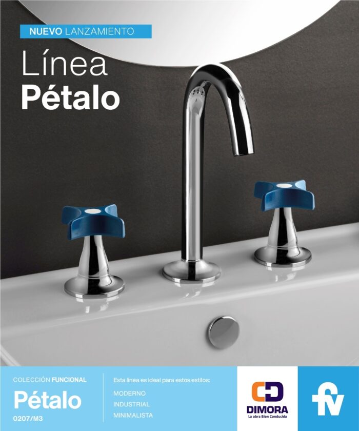 PETALO LAVATORIO AZUL/CROMO FV ( 0207/M3-AC )